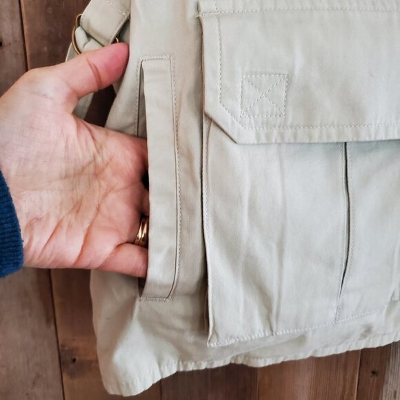 VTG ORVIS FLY FISHING Vest Jacket Pockets Sz L Hunting Khaki Safari Photography - Picture 7 of 11